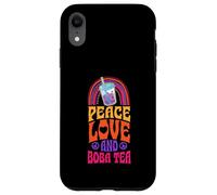 Peace Love and Boba Tea Bohemian Rainbow Carcasa para iPhone XR