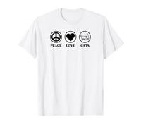 Peace Love and Cats Simple Estética Camiseta