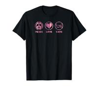 Peace Love and Cats Simple Estética Camiseta