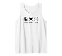 Peace Love and Cats Simple Estética Camiseta sin Mangas