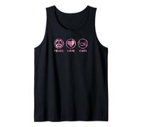 Peace Love and Cats Simple Estética Camiseta sin Mangas