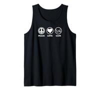 Peace Love and Cats Simple Estética Camiseta sin Mangas