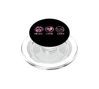 Peace Love and Cats Simple Estética PopSockets PopGrip para MagSafe