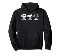 Peace Love and Cats Simple Estética Sudadera con Capucha