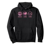Peace Love and Cats Simple Estética Sudadera con Capucha
