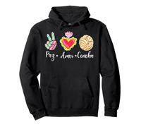 Peace, Love and Concha Pan Dulce Mexican Baked Concha Pastry Sudadera con Capucha