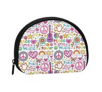 Peace Love And Dove Flower Power - Monedero pequeño para mujer, pequeño monedero