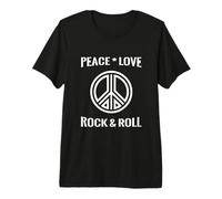 Peace Love and Rock and Roll Dire - Rocker Camiseta Premium