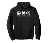 Peace Love And Vinyl - Tocadiscos básico simple Sudadera con Capucha