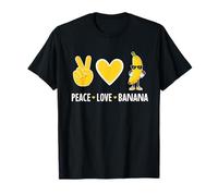 Peace Love Banana Lover Arte Gráfico Banana Fruta Alimentos Camiseta