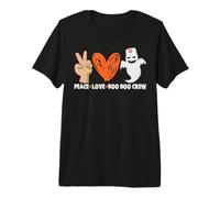 Peace Love Boo Crew Nurse Funny Halloween Costume Camiseta Premium