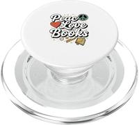 Peace Love Books Cute Retro Reading Graphic PopSockets PopGrip para MagSafe