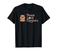 Peace Love Capibara Cute Animal Theme Camiseta
