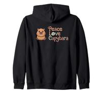 Peace Love Capibara Cute Animal Theme Sudadera con Capucha