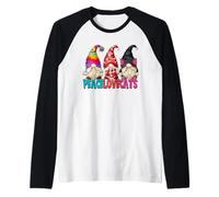 Peace Love Cats Funny Grandpa Gnomes For Men and Hippie Dad Camiseta Manga Raglan