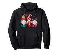 Peace Love Cats Funny Grandpa Gnomes For Men and Hippie Dad Sudadera con Capucha