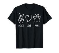 Peace Love Cats Tie Dye Cat, Lindo Gato con Forma de Pata, día de la Paz Camiseta