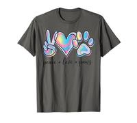 Peace Love Cats Tie Dye Cat, Lindo Gato con Forma de Pata, Gato, mamá, Día de la Paz Camiseta
