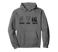 Peace Love Chess Hombres Mujeres Lindo Jugador de Ajedrez Sudadera con Capucha
