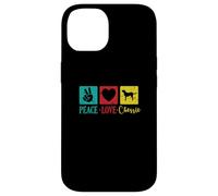 Peace Love Chessie Dog Chesapeake Raza Carcasa para iPhone 14