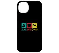 Peace Love Chessie Dog Chesapeake Raza Carcasa para iPhone 14 Plus