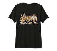 Peace Love CNA Nurse Life Leopard Print Estetoscopio Corazón Camiseta Premium
