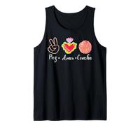 Peace Love Conchas Pan Dulce Funny Mexican Spanish Saying Camiseta sin Mangas
