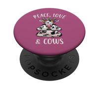 Peace Love & Cows Divertido Yoga meditando con Vacas PopSockets PopGrip Adhesivo
