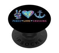 Peace Love Cruising Crew Escuadra de Cruceros Emparejamiento PopSockets PopGrip Adhesivo
