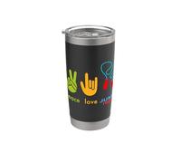 Peace Love - Cuerda de saltar con diseño divertido Vaso térmico de acero inoxidable de doble pared