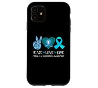 Peace Love Cure - Cinta de concienciación sobre el síndrome de X frágil Carcasa para iPhone 11