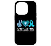 Peace Love Cure - Cinta de concienciación sobre el síndrome de X frágil Carcasa para iPhone 14 Pro