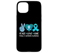 Peace Love Cure - Cinta de concienciación sobre el síndrome de X frágil Carcasa para iPhone 15 Plus