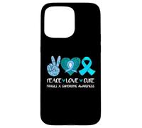 Peace Love Cure - Cinta de concienciación sobre el síndrome de X frágil Carcasa para iPhone 15 Pro Max