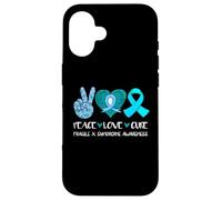 Peace Love Cure - Cinta de concienciación sobre el síndrome de X frágil Carcasa para iPhone 16