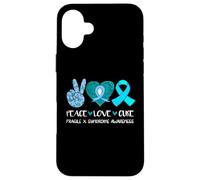 Peace Love Cure - Cinta de concienciación sobre el síndrome de X frágil Carcasa para iPhone 16 Plus