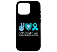 Peace Love Cure - Cinta de concienciación sobre el síndrome de X frágil Carcasa para iPhone 16 Pro