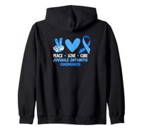 Peace Love Cure Concientización sobre la Artritis Juvenil Sudadera con Capucha