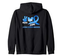Peace Love Cure Concientización sobre la Artritis Juvenil Sudadera con Capucha