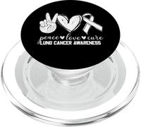Peace Love Cure Lung Cancer Awareness PopSockets PopGrip para MagSafe