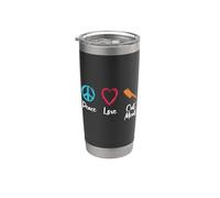 Peace Love Cut Meat Carnicería omnívora Vaso térmico de acero inoxidable de doble pared