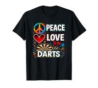 Peace Love Darts - Lanzador de Diana Colorido Camiseta