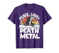 Peace Love & Death Metal Opossum - Banda de Metal para niños Camiseta, Hombre, Morado, M