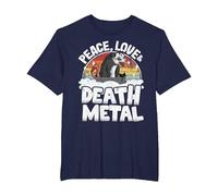 Peace Love & Death Metal Opossum - Banda de Metal para niños Camiseta, Hombre Tallas Grandes, Azul Marino, 2X Alto