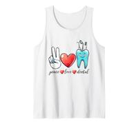 Peace Love Dental Diseño de Odontología Profesional Camiseta sin Mangas