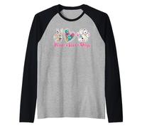 Peace Love Dogs Pet Dog Mom Dad Owner Lover Animal Camiseta Manga Raglan