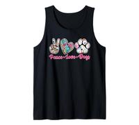 Peace Love Dogs Pet Dog Mom Dad Owner Lover Animal Camiseta sin Mangas