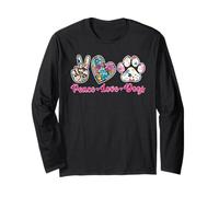 Peace Love Dogs Pet Dog Mom Dad Owner Lover Animal Manga Larga
