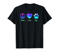 Peace Love Dogs Retro Hippie Dog Lover Camiseta