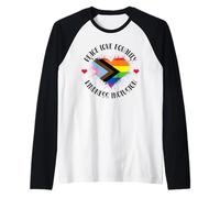 Peace Love Equality Kindness Inclusion Progress Rainbow LGBT Camiseta Manga Raglan